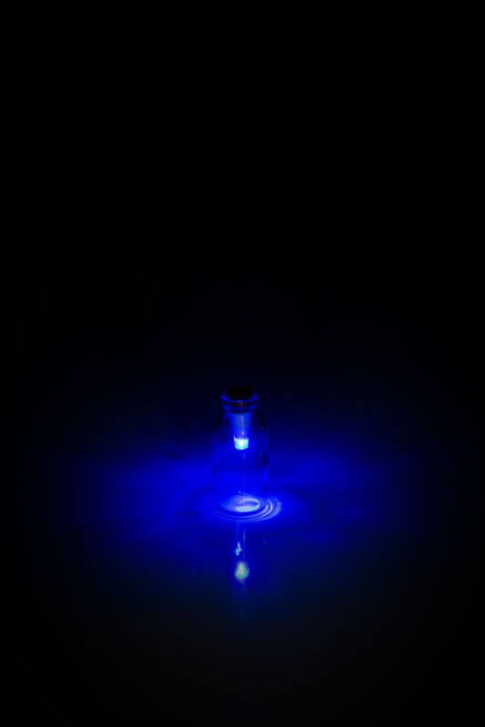 Rechargeable Multi Coloured USB Bottle Light Blue