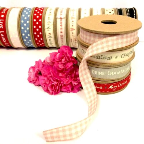 Pink Gingham East if India Ribbon