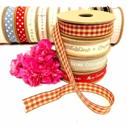 Red Gingham East of India Ribbon