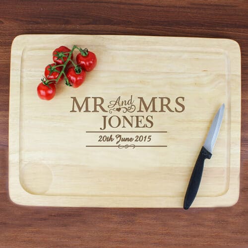 Personlised Mr and Mrs Chopping Board