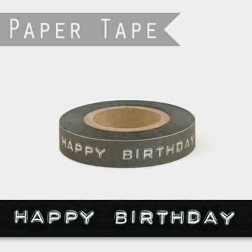 Black Happy Birthday Tape