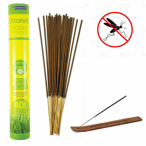 Chatsworth Outdoor Garden Citronella Incense Sticks With Holder 40 Sticks 