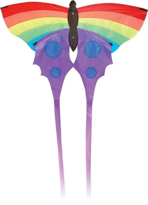 Large-Rainbow-Butterfly-Single-Line-Nylon-Kite-Outdoor-Kids-Fun-Bright-Colours-390941820361