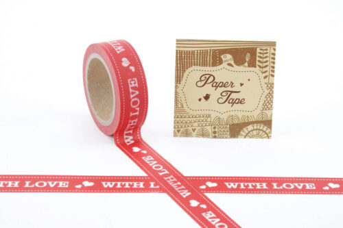 Red-With-Love-Paper-Sticky-Tape-Decorative-Heart-Sellotape-Valentines-Gift-10M-350946993284