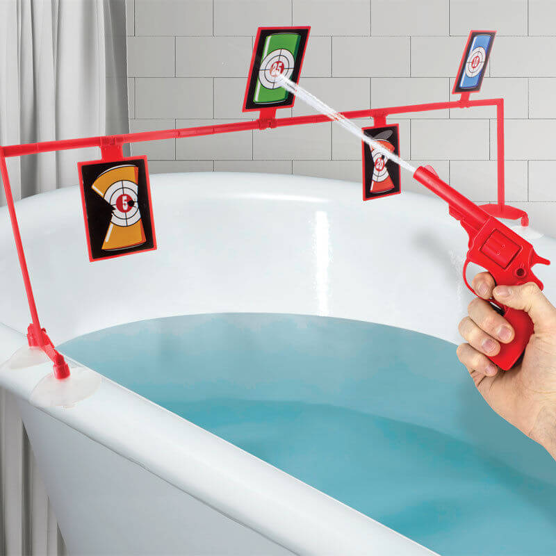 Bathtime Water Pistol Duck Shoot Out Shower Bathroom Novelty Fun Play Game Gift 