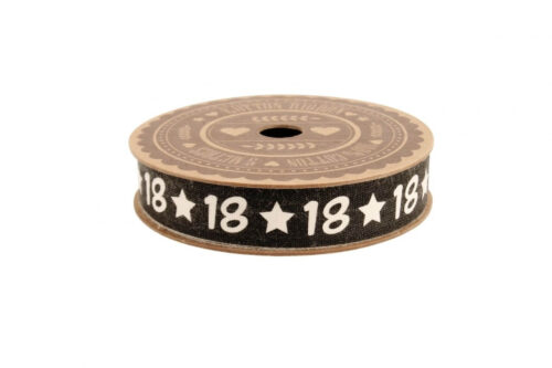 Black-18th-Cotton-Ribbon-Reel-5m-Metres-Roll-Number-Forty-Age-Birthday-Retro-391369996937